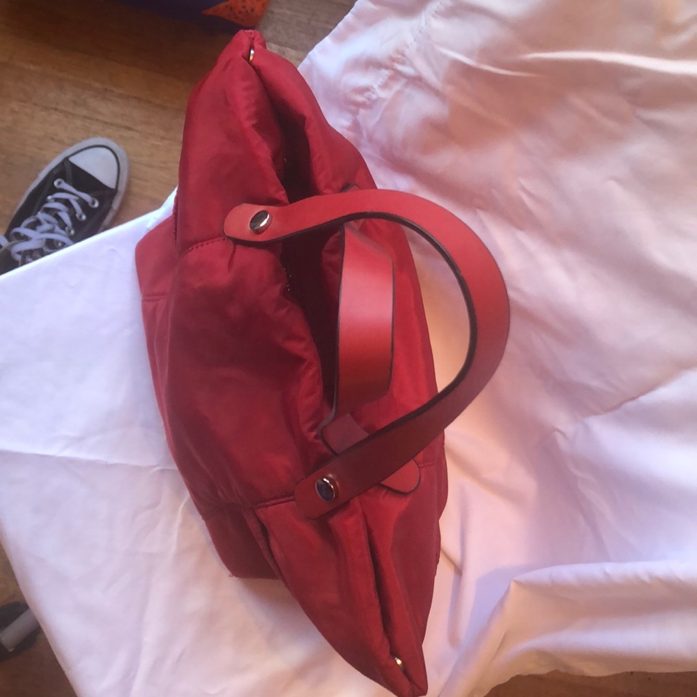 Zara Basic Collection Cherry Red Nylon Purse - image 3
